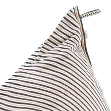 Charger l'image dans la galerie, Pouf rayé noir et beige, 03AM