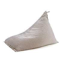 Charger l'image dans la galerie, Pouf rayé noir et beige, 03AM