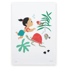 Charger l'image dans la galerie, Poster chambre enfant, nageuse