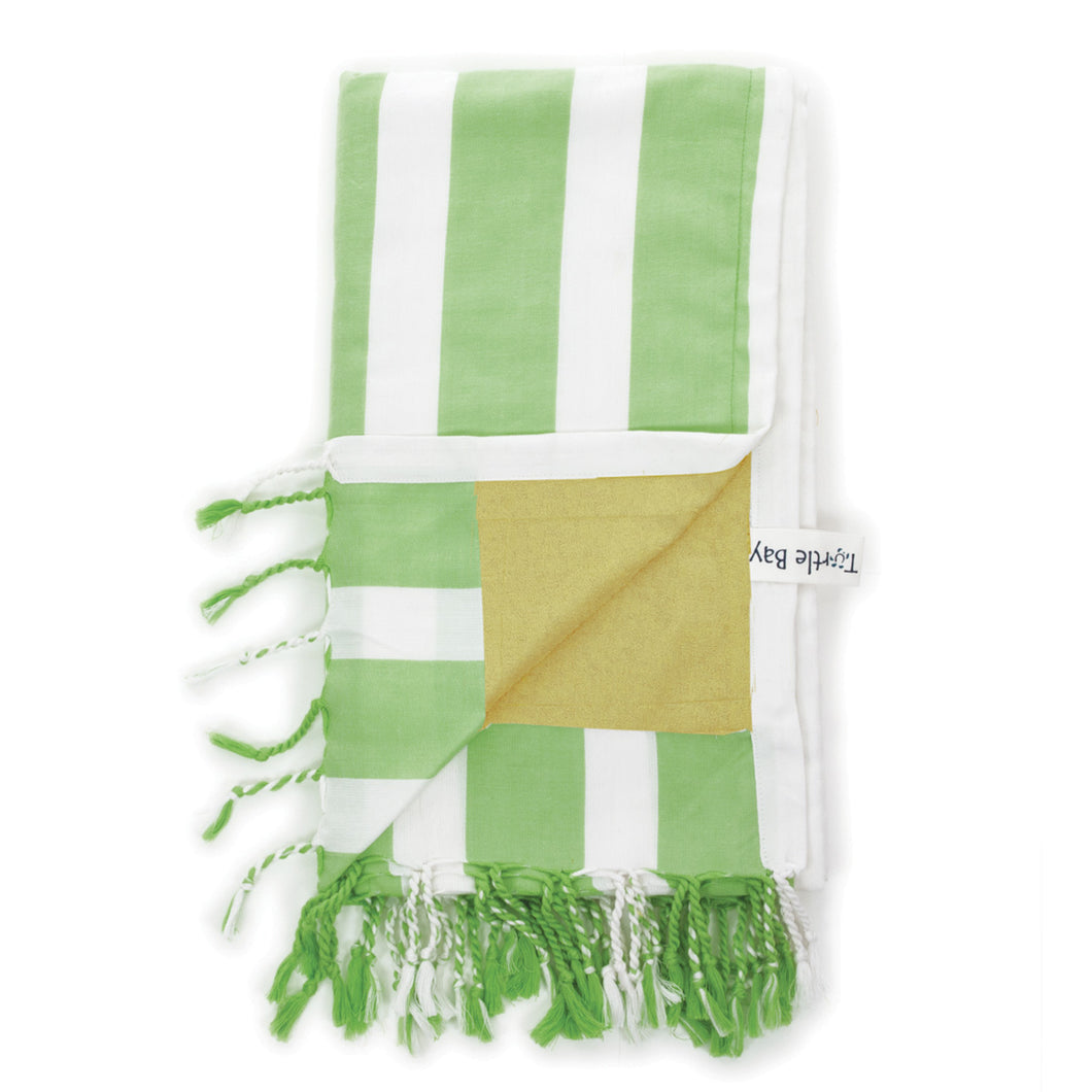 Serviette de plage, vert/blanc