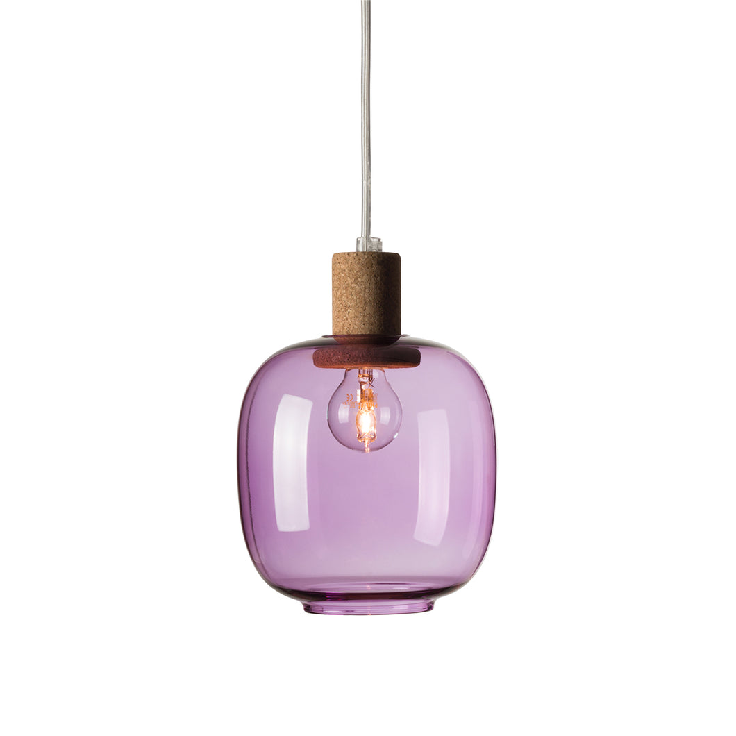 Suspension design verre violet, Picia