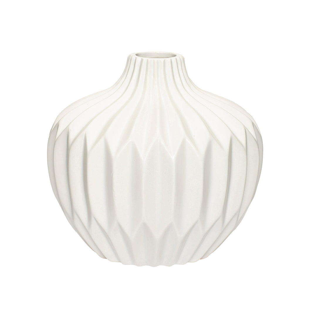 Vase design blanc H 16 cm, Hübsch