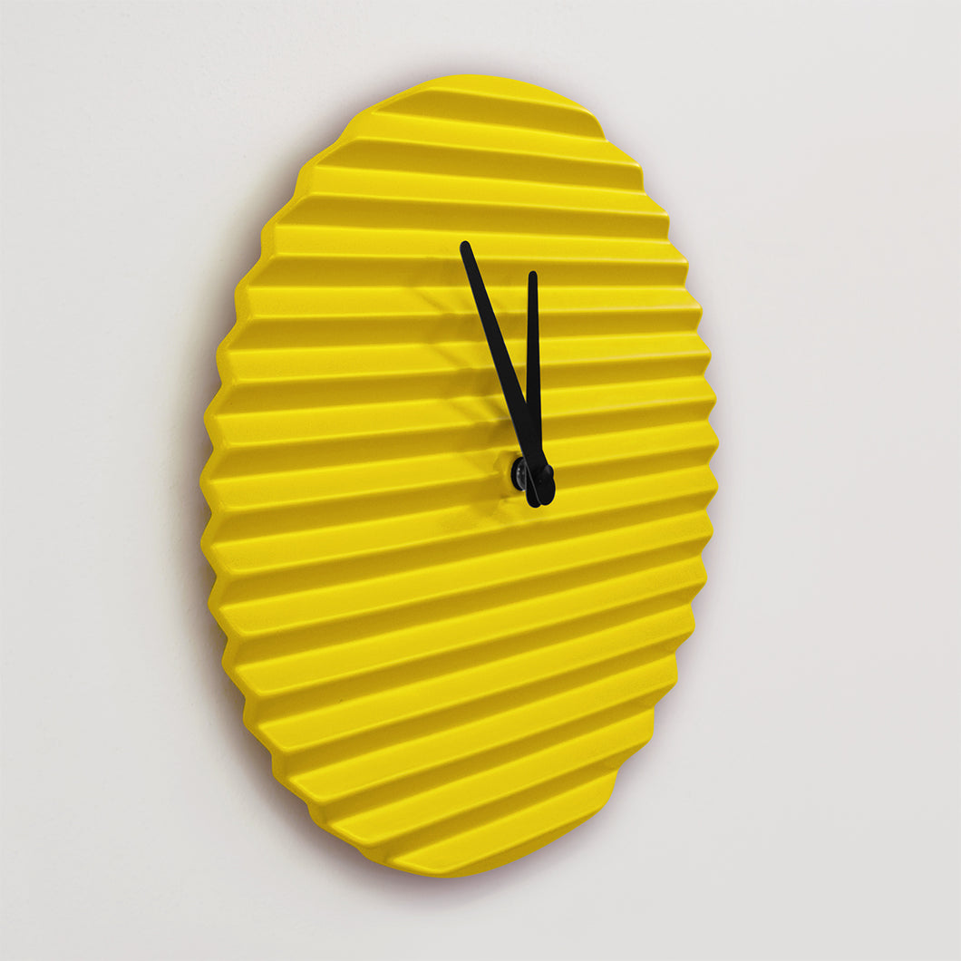Horloge design Wave, jaune