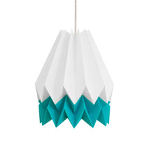 Charger l&#39;image dans la galerie, Suspension origami, blanc et turquoise
