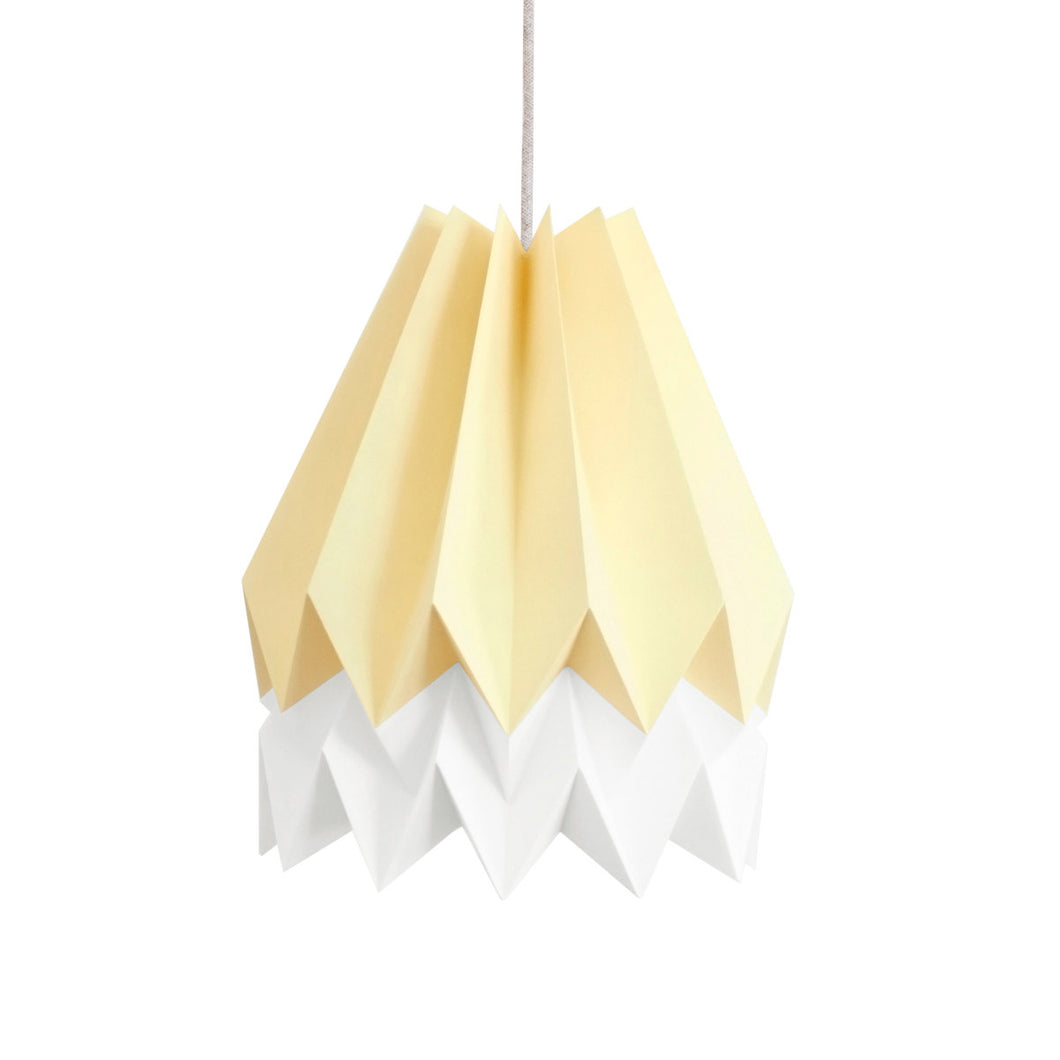 Suspension origami, jaune et blanc